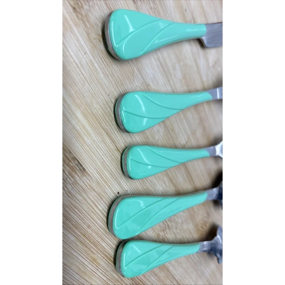 Retired Fiestaware Flatware - Swirl Pattern Mint Green - 5-Piece Place Setting